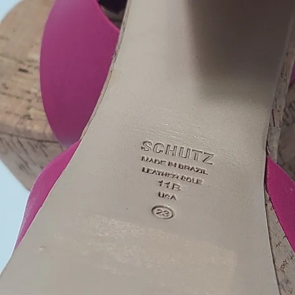 Schutz Glayce  Leather Platform Sandals Size‎ 11