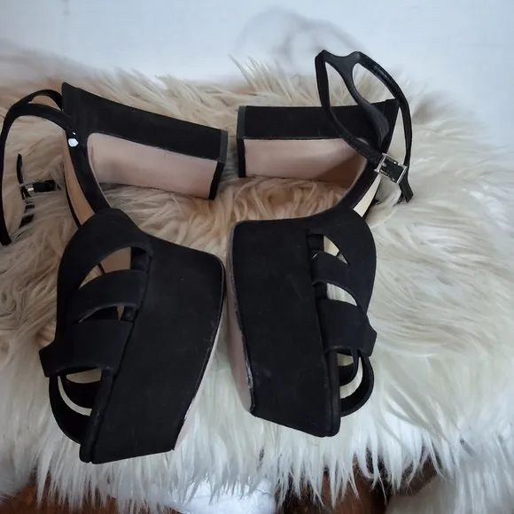 Schutz Keene  Black Criss Cross Platform Sandals 8.5 NWD