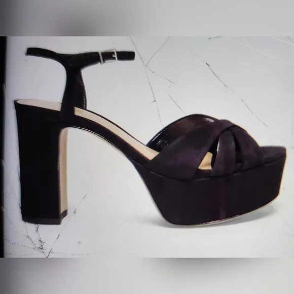 Schutz Keene  Black Criss Cross Platform Sandals 8.5 NWD
