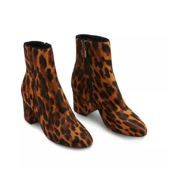 Schutz / NEW pony hair Leopard printed ankle boots booties 6