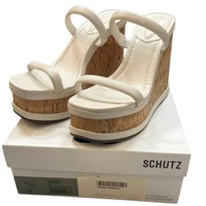 Schutz Ully Leather Wedge Sandals (NIB)