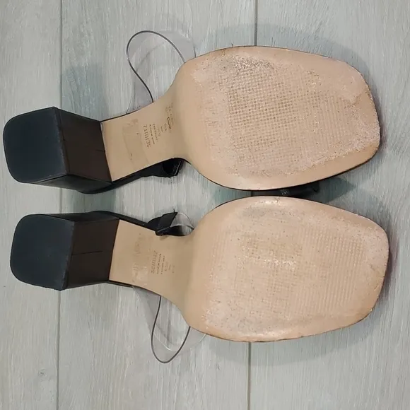 SCHUTZ Womens Ariella Block Heels Leather sandals shoes sz 9.5B