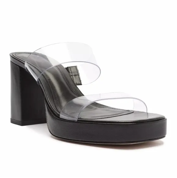SCHUTZ Womens Ariella Block Heels Leather sandals shoes sz 9.5B