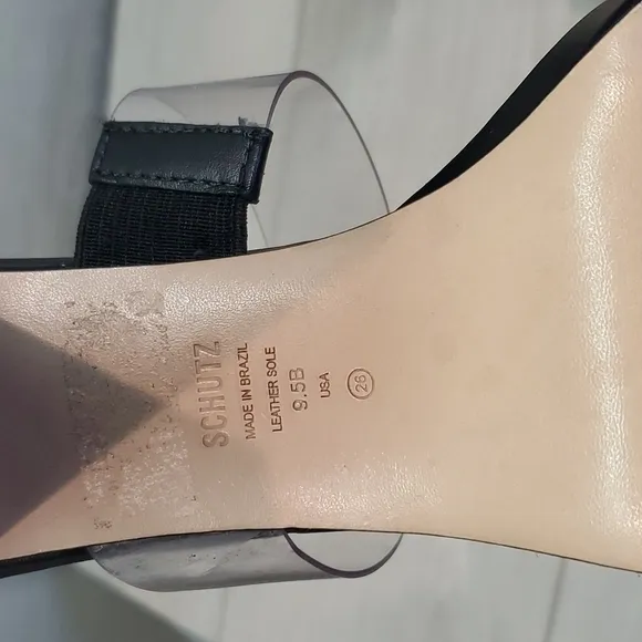 SCHUTZ Womens Ariella Block Heels Leather sandals shoes sz 9.5B