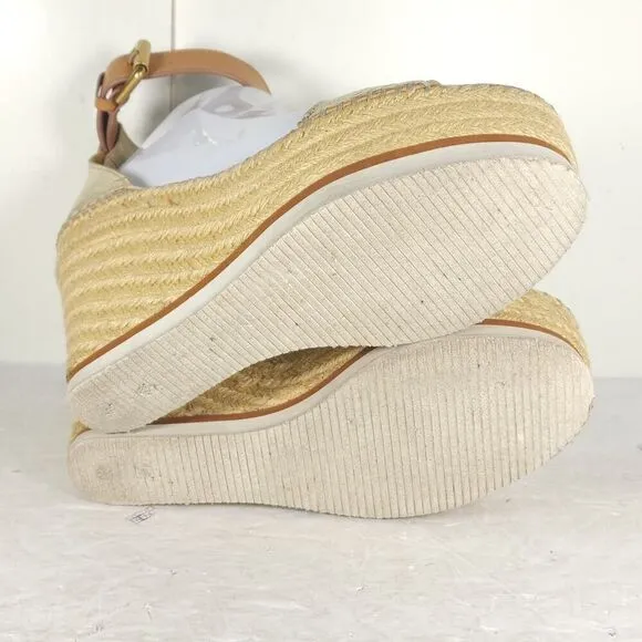 See by Chloe Women's Glyn EU38 US7,5 Gold Platform Espadrille Wedge Sandals