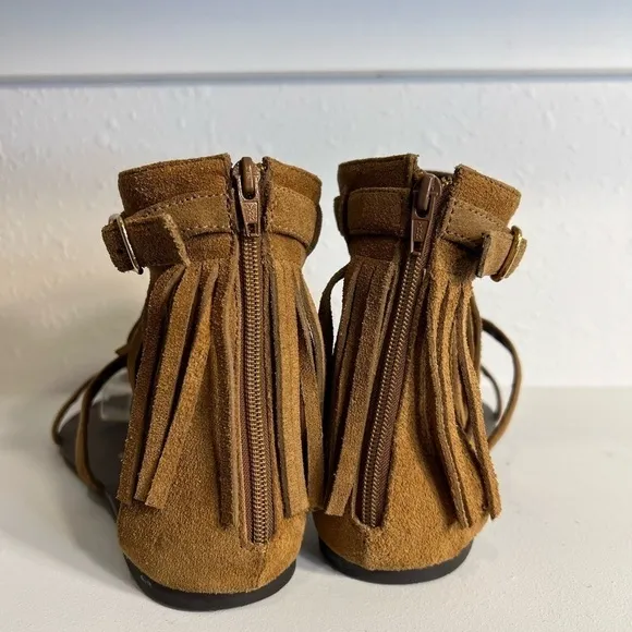 Sergio Zelcer Brown Suede Fringe Sandals