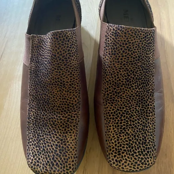 Sesto Meucci ItalyGeneva Embossed Cheetah Print Leather Slip On Cognac Shoes 7