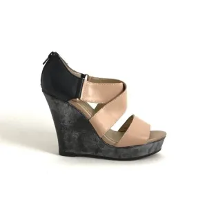 Seychelles Color Block Leather Wedge Platform Sandals Size 8