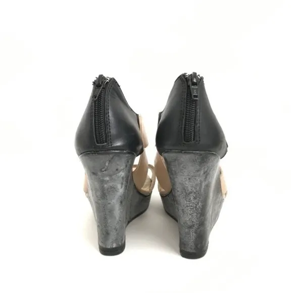 Seychelles Color Block Leather Wedge Platform Sandals Size 8