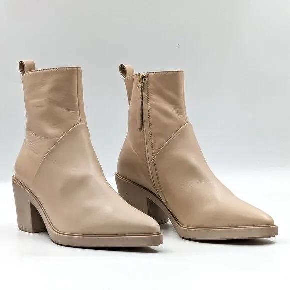 Seychelles Women Star Western Cowboy Ivory Leather Ankle Boots size 8