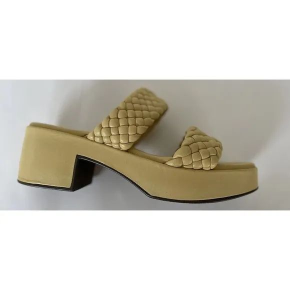 Seychelles Women's Yellow Novelty Platform Braided Preppy Leather Sandals Sz 10