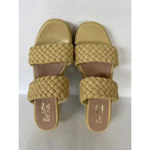 Seychelles Women's Yellow Novelty Platform Braided Preppy Leather Sandals Sz 10