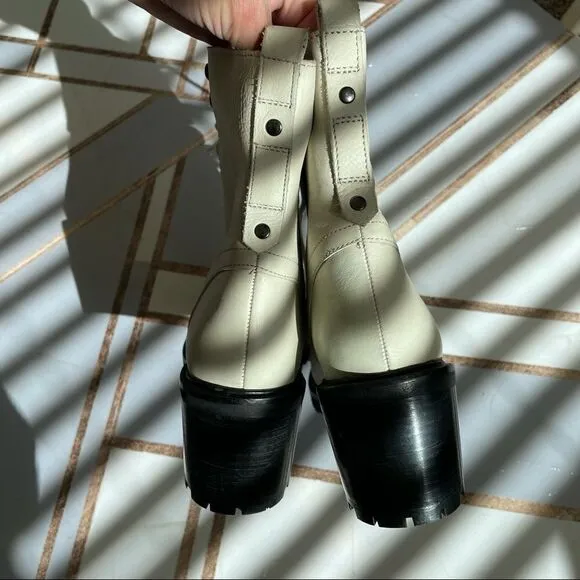 SEYCHELLES Irresistible Combat Boot Off-White and Black