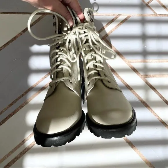 SEYCHELLES Irresistible Combat Boot Off-White and Black
