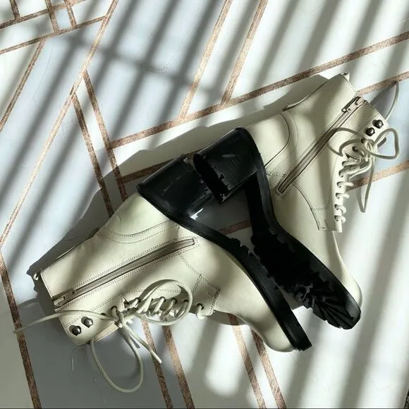 SEYCHELLES Irresistible Combat Boot Off-White and Black