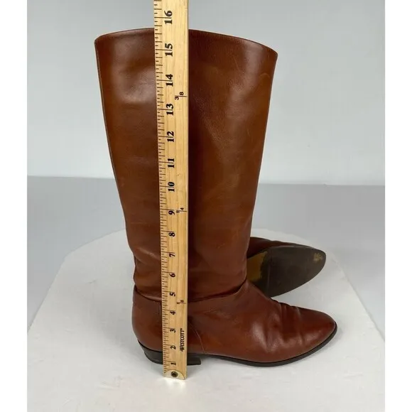 SHELBY Boots Women's size 9.5 M Brown Vintage 80 Knee High Riding Boots Leather.