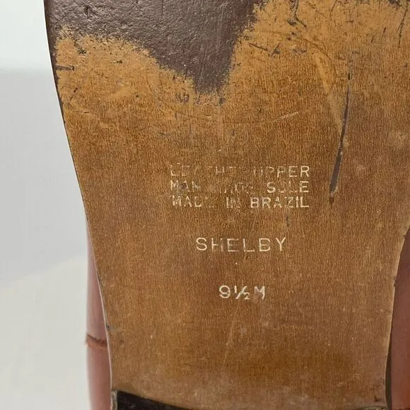 SHELBY Boots Women's size 9.5 M Brown Vintage 80 Knee High Riding Boots Leather.