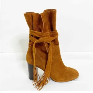 Shelly’s London Tassel Tie Suede brown Boots sz 41