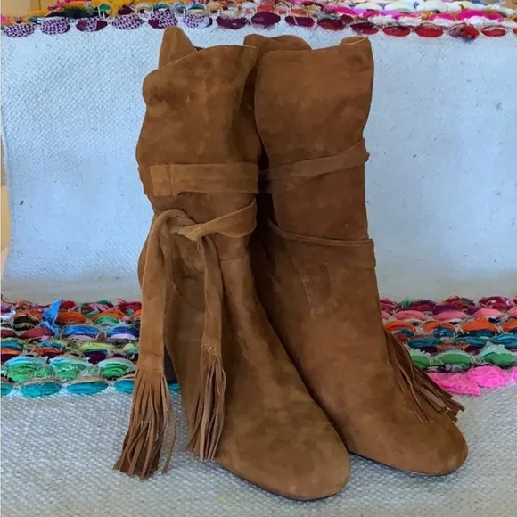 Shelly’s London Tassel Tie Suede brown Boots sz 41
