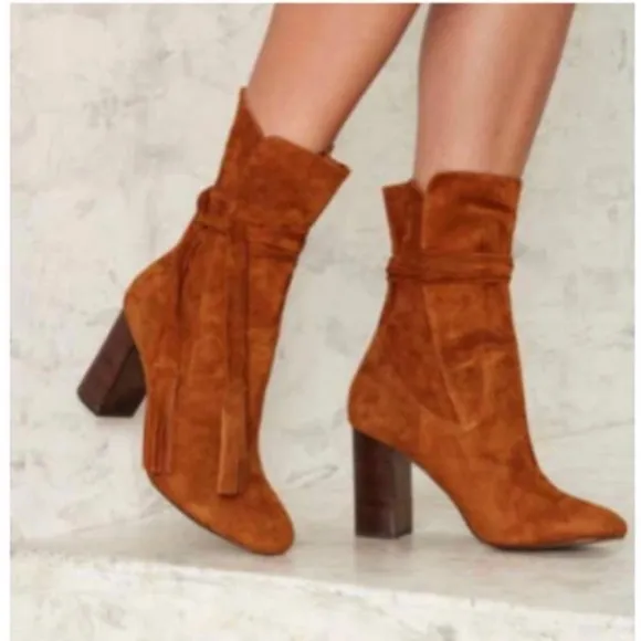 Shelly’s London Tassel Tie Suede brown Boots sz 41