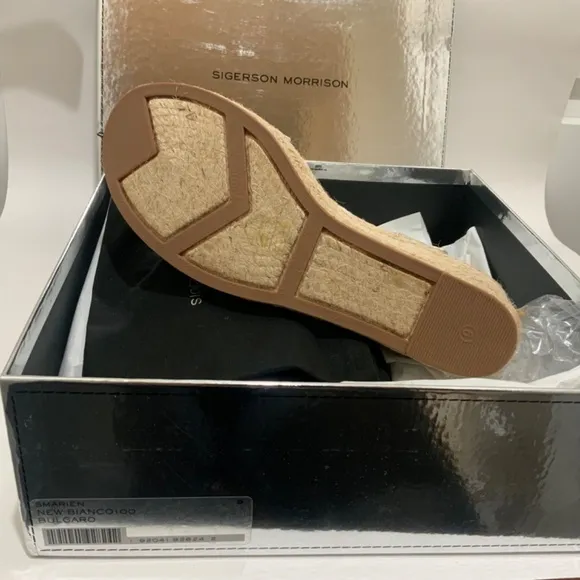 SIGERSON MORRISON Arien platform wedge Espadrille white leather sandal pumps 9