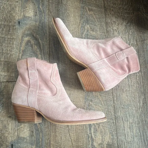 Silma Rose Suede Leather Ankle Booties