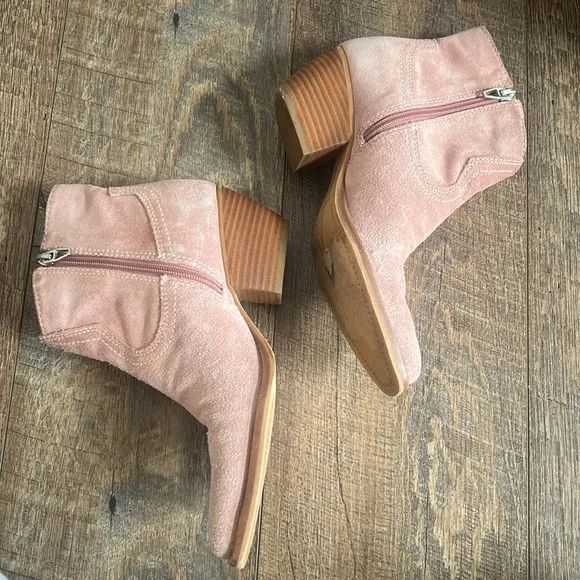 Silma Rose Suede Leather Ankle Booties