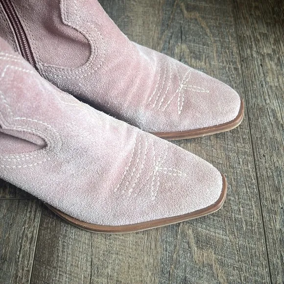 Silma Rose Suede Leather Ankle Booties