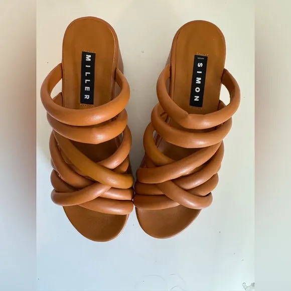Simon Miller Vegan Maze Platform Sandals Caramel 40
