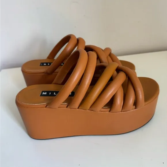 Simon Miller Vegan Maze Platform Sandals Caramel 40