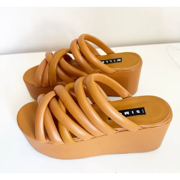 Simon Miller Vegan Maze Platform Sandals Caramel 40