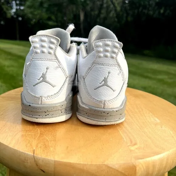 Size 1 - Nike Air Jordan 4 Retro PS White Oreo Men's Shoes - Ships Now