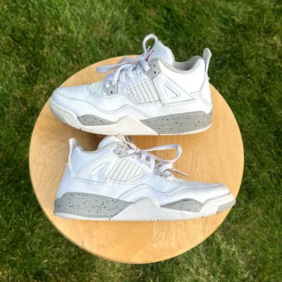 Size 1 - Nike Air Jordan 4 Retro PS White Oreo Men's Shoes - Ships Now