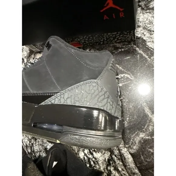Size 10 - Air Jordan 3 Retro “Black Cat” Shoes 2025 CT8532-001 NIB