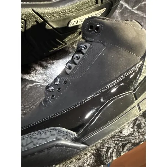 Size 10 - Air Jordan 3 Retro “Black Cat” Shoes 2025 CT8532-001 NIB