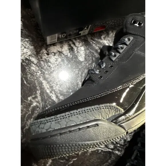 Size 10 - Air Jordan 3 Retro “Black Cat” Shoes 2025 CT8532-001 NIB