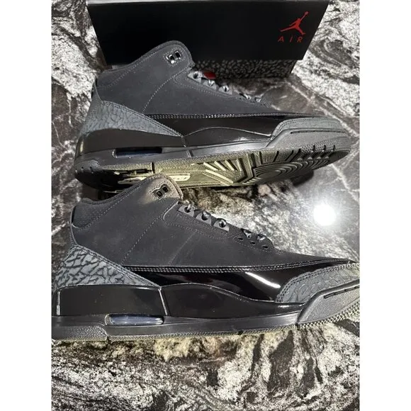 Size 10 - Air Jordan 3 Retro “Black Cat” Shoes 2025 CT8532-001 NIB