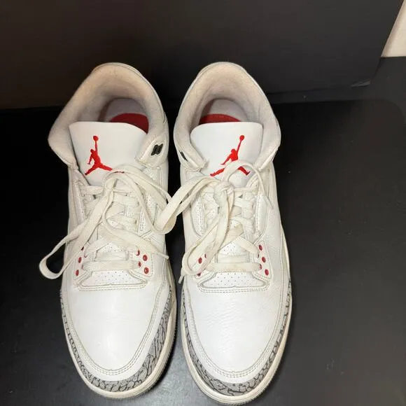 Size 12.5 - Nike Air Jordan 3 Retro White Cement Reimagined Men's Shoes