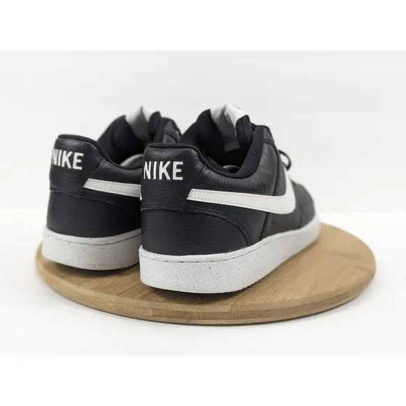 Size 13 Nike Court Vision Low Mens Black White Shoes Leather Sneakers
