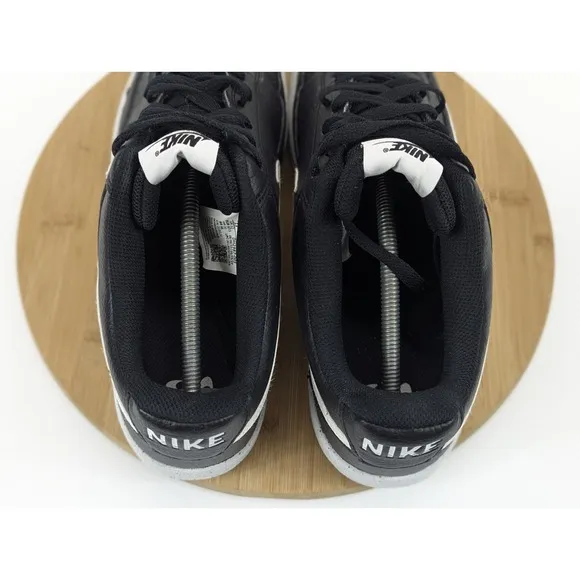 Size 13 Nike Court Vision Low Mens Black White Shoes Leather Sneakers