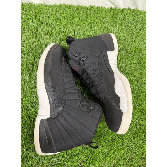 Size 13 Rare Nike Air Jordan 12 Retro Black White Neoprene 2016 130690-004 mens