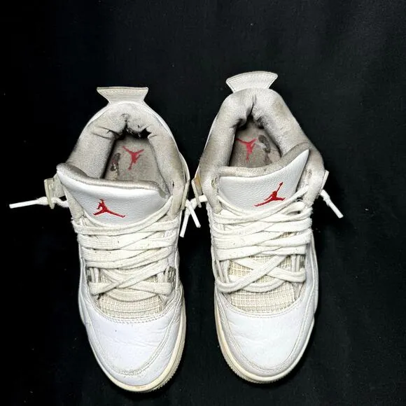 Size 5.5 - Nike Air Jordan 4 Retro GS White Oreo Men's Shoes
