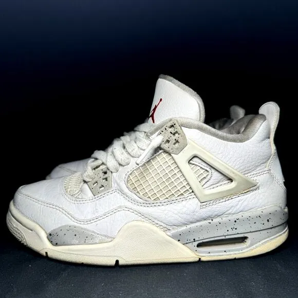 Size 5.5 - Nike Air Jordan 4 Retro GS White Oreo Men's Shoes