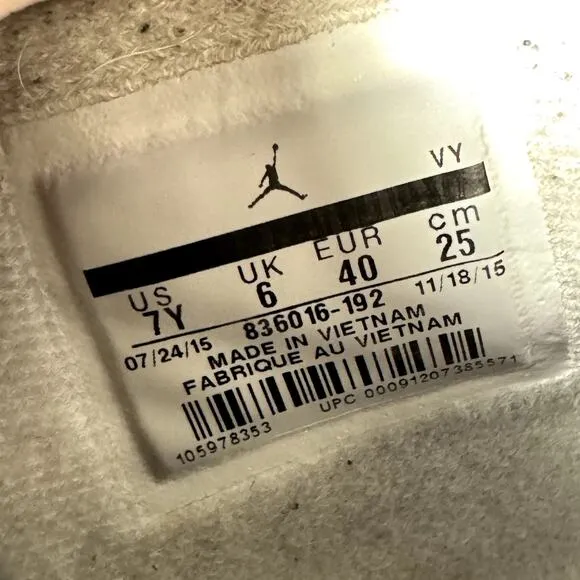 Size 7 - Nike Air Jordan 4 Retro OG BG White Cement 2016 Men's Shoes