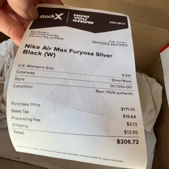Size 8.5 - Nike Air Max Furyosa Silver Black 2021