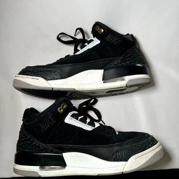 Size 9 - Nike Air Jordan 3 Retro Tinker SP Black Cement Men's Shoes