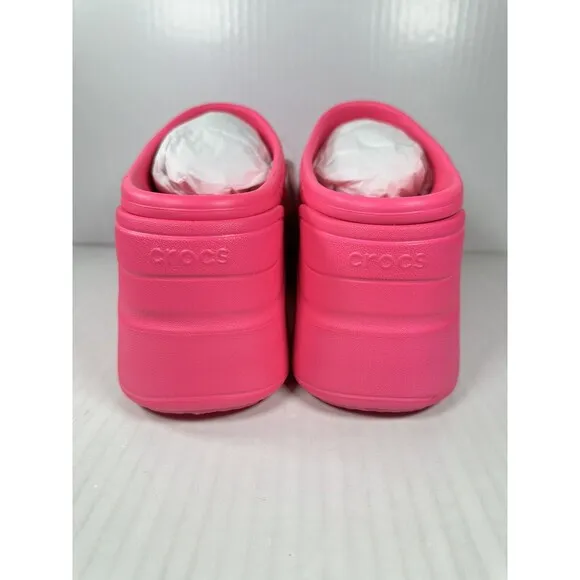 Size 9 Womens Crocs Siren Clog Platform Heel Pink Crush 208547-6TW BRAND NEW