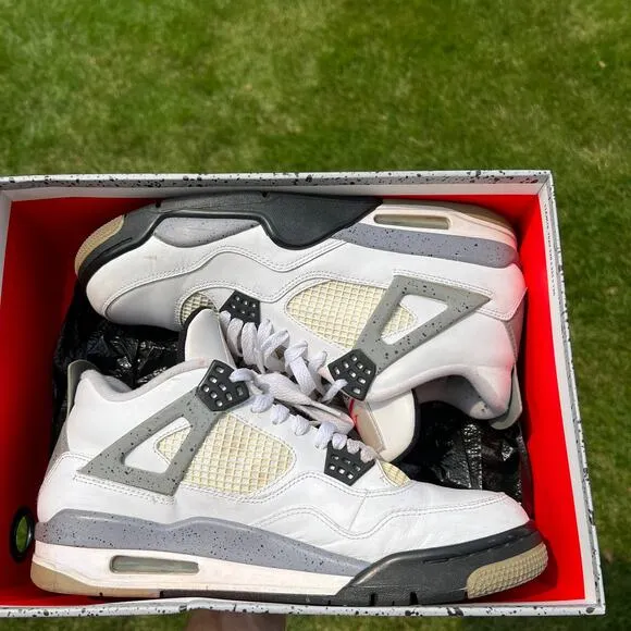 Size 9.5 - Nike Air Jordan 4 Retro White Cement 2012 Men's Shoes