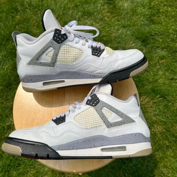 Size 9.5 - Nike Air Jordan 4 Retro White Cement 2012 Men's Shoes