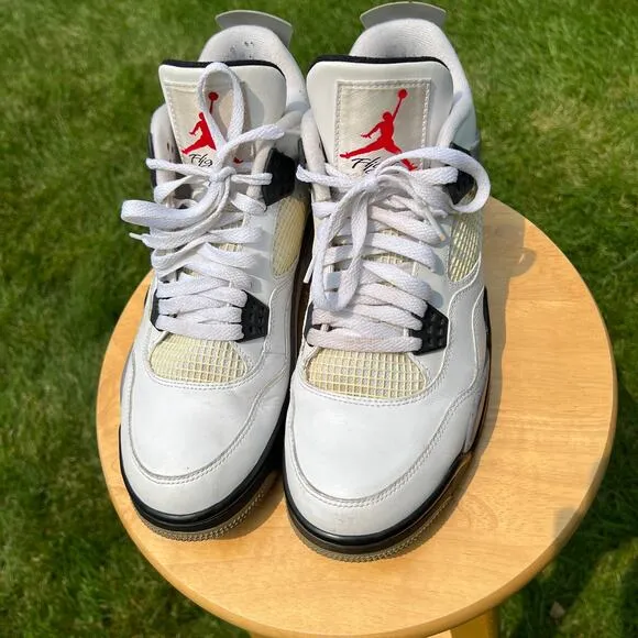 Size 9.5 - Nike Air Jordan 4 Retro White Cement 2012 Men's Shoes